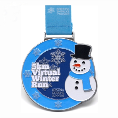 Custom winter running medals