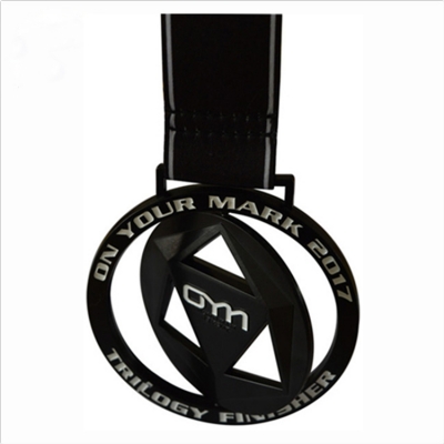 Custom black coated spinner medal
