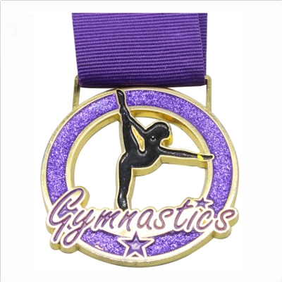 Custom made glittered gymnastics medals