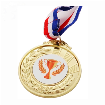 Golden casting alloy sticker medals