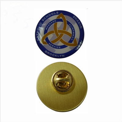 Brass printing epoxy domed lapel pins