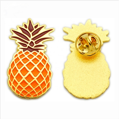 Customized pineapple lapel pins soft enamel