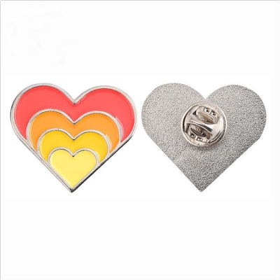 Personalized Heart enamel pins