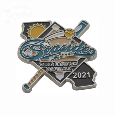 Softball association soft enamel lapel pins