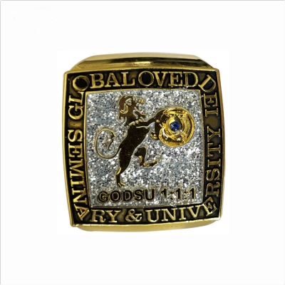 Golden custom logo champion rings