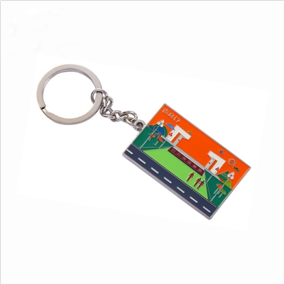 Cheap bulk soft enamel charm key ring