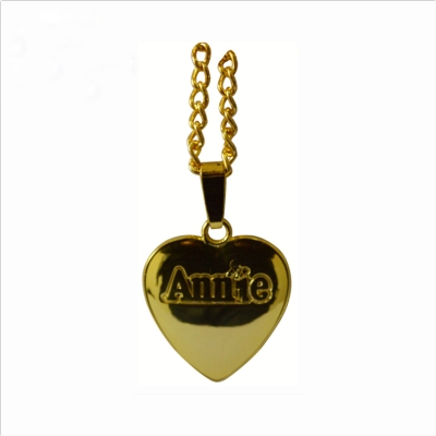 Gold metal heart key chain