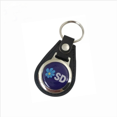 Custom logo leather keychain