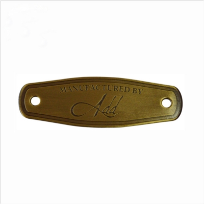 Custom brass metal logo tags for handbags