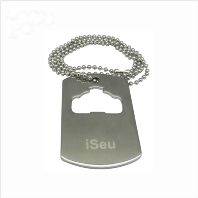 Stainless steel tag bottle opener