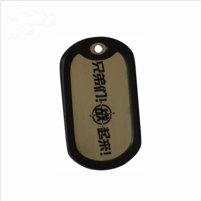 Custom stainless steel dog tag with silicone