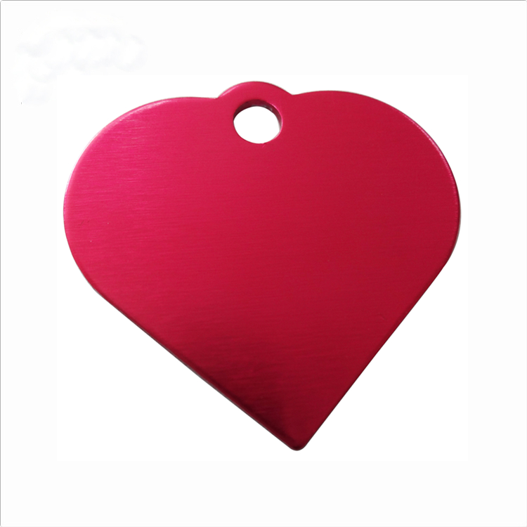 Heart shaped anodized pet tags