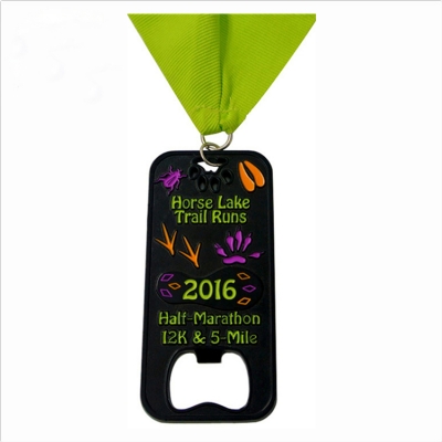 Black coated colorful opener medallion