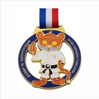 Golden soft enamel cutout medals