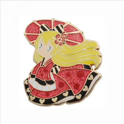 Fashionable glitter hard enamel pins