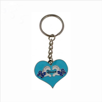 Heart shaped brand logo keychain custom