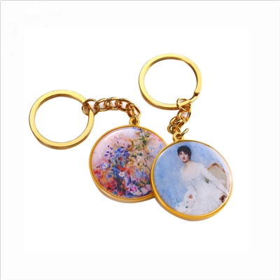 Fashionable paper insert keyrings wholesale