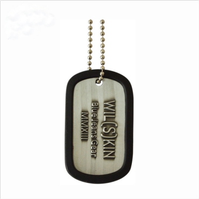 Relief logo dog tag silencer