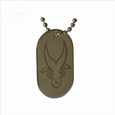 Laser engraving steel dog tag