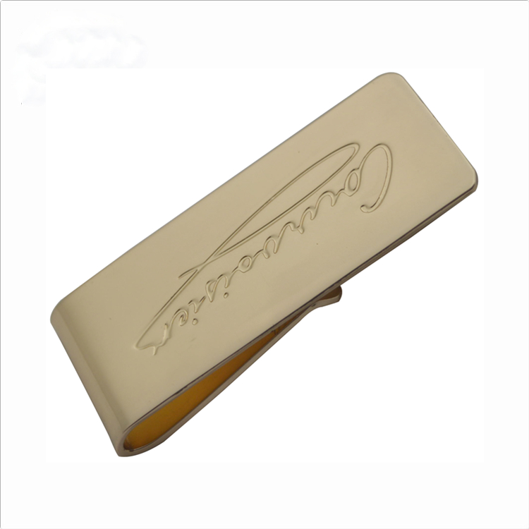 Custom etched logo money clip